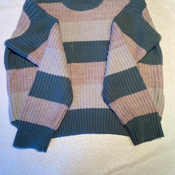 ARMANI EXCHANGE MULTI -COLOURED STRIPED SWEATER Sz L - Picture 9 of 9